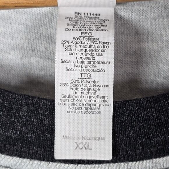 Harley Davidson Raglan T Shirt 2XL Gray Black Grunge Vintage Style Graphic Moto - Picture 7 of 12